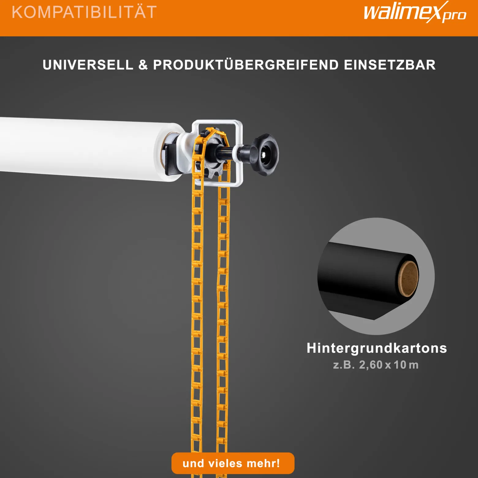 Walimex 3-fach Hintergrund Wandmontageset Mehrfarben, mit 3 Expan Paaren und 2 Hintergrundhaken, für 3 Papierhintergründe, Wand- und Deckenmontage, bis 6 kg belastbar