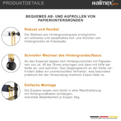 Walimex 5-fach Hintergrund Wandmontageset, 5er Set
