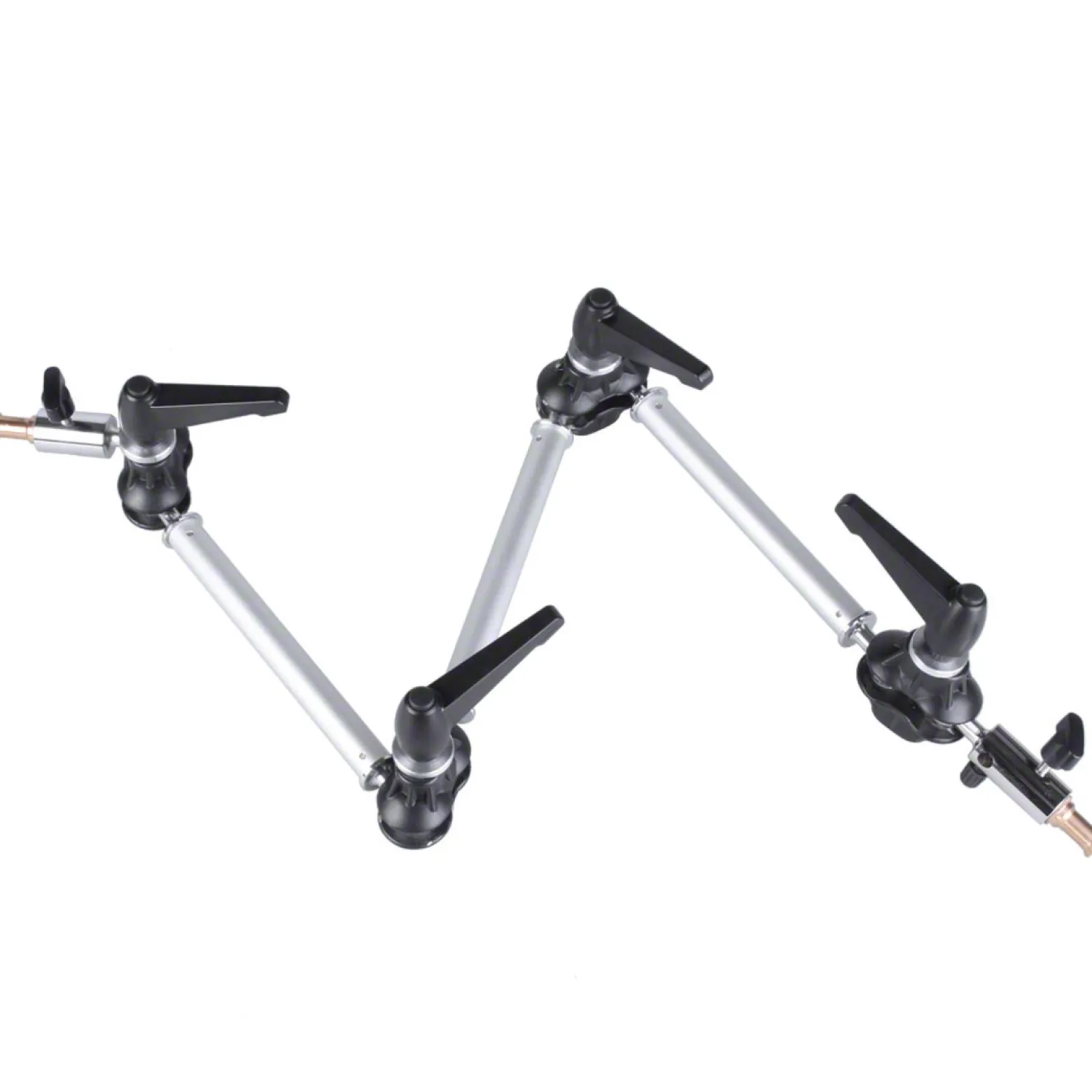 Walimex 3-flex Auslegearm mit 2 Spigots 80 cm, Gelenkarm für Fotostudio belastbar bis 2 kg, 5/8 Spigot mit 1/4 und 3/8 Zoll Gewinde für Reflektoren und Blitzgeräte