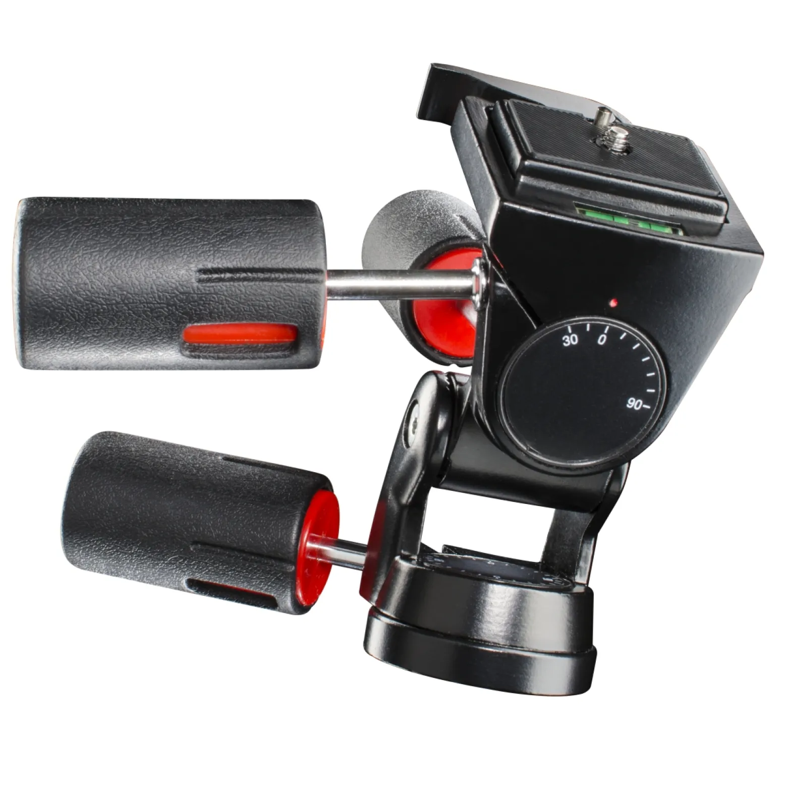 Walimex FT-010H Profi 3 Wege Neiger - 190 x 160 x 135 mm - max. Last 5 kg - 1/4" und 3/8" Anschluss - 3D Stativneiger inkl. Schnellwechselplatte - 3-Way-Pan für Fotografie und Videografie
