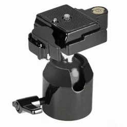 Walimex FT-002H Pro-Kugelkopf, hochwertiger Stativkopf mit Schnellwechselplatte, ideal für Einbeinstativ, Stativ-Kopf mit 1/4'' Kameraanschluss & 1/4'', 3/8'' Stativgewinde