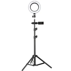 Walimex Greenscreen Komplettset, Green Screen Studio inkl. Stativ, Ringleuchte, Mikrofon, Videostudio Hintergrund mit Smartphone-Halter