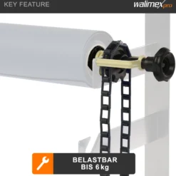 Walimex Hintergrundexpan mit Kette und Gewicht 320 x 130 x 85 mm, Farbe schwarz, für Pappkerne 45-78 mm, max. Traglast 6 kg