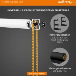 Walimex Hintergrundexpan mit Kette und Gewicht 320 x 130 x 85 mm, Farbe orange, für Pappkerne 45-78 mm, max. Traglast 6 kg