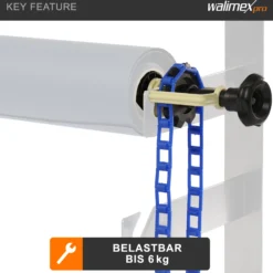 Walimex Hintergrundexpan mit Kette und Gewicht 320 x 130 x 85 mm, Farbe blau, für Pappkerne 45-78 mm, max. Traglast 6 kg