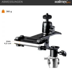 Walimex 4 in 1 Studioklemme 170 x 110 x 90 mm mit 5/8 Spigot, 1/4