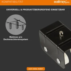 Walimex Kabelwagen für Deckenschienensystem - 60 x 40 x 50 mm - mit 4 Rädern und Kabelbinder - für Schienen System für Lampen Lichtquellen Kameras Studio Equipment