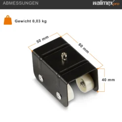 Walimex Kabelwagen für Deckenschienensystem - 60 x 40 x 50 mm - mit 4 Rädern und Kabelbinder - für Schienen System für Lampen Lichtquellen Kameras Studio Equipment