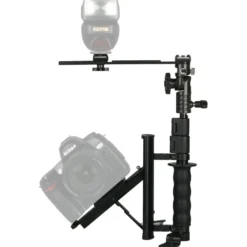 Walimex Klapp Blitzschiene mit Teleskop Arm - 280 x 155 x 79 mm - mit 1/4