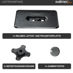 Walimex Laptop- und Projektorplatte 350 x 250 x 30 mm Auflagefläche 36 x 26 cm aus Aluminium max. 15 kg Traglast - stabile rutschfeste Halterung für Beamer, Monitore & Laptops