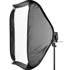 Walimex Magic Softbox 90 x 90 cm für Systemblitz, Soft Box 360° drehbar, Lichtformer für Foto und Video, inkl. Diffusor, Tasche ideal für Fotostudio