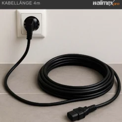 Walimex Netzkabel 4 m mit Kaltgerätestecker für Studioblitzgeräte und Kaltgeräte
