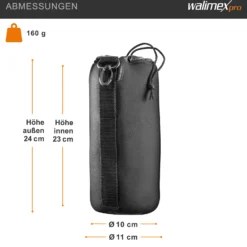Walimex Objektivbeutel NEO 300 Modell 2011, Größe XL / 10 x 10 x 23 cm, aus Neopren, wasserabweisend, mit Tunnelzug, für Kameraobjektive, Objektiv Köcher für Foto Studio Shooting