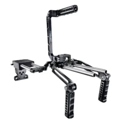 Walimex pro Action-Set Video Rig Mutabilis - aus Luftfahrtaluminium - inkl. Schulterstütze, Top Handle, Basiseinheit und Zubehör - Kamerakäfig Rahmen - Kamerazubehör