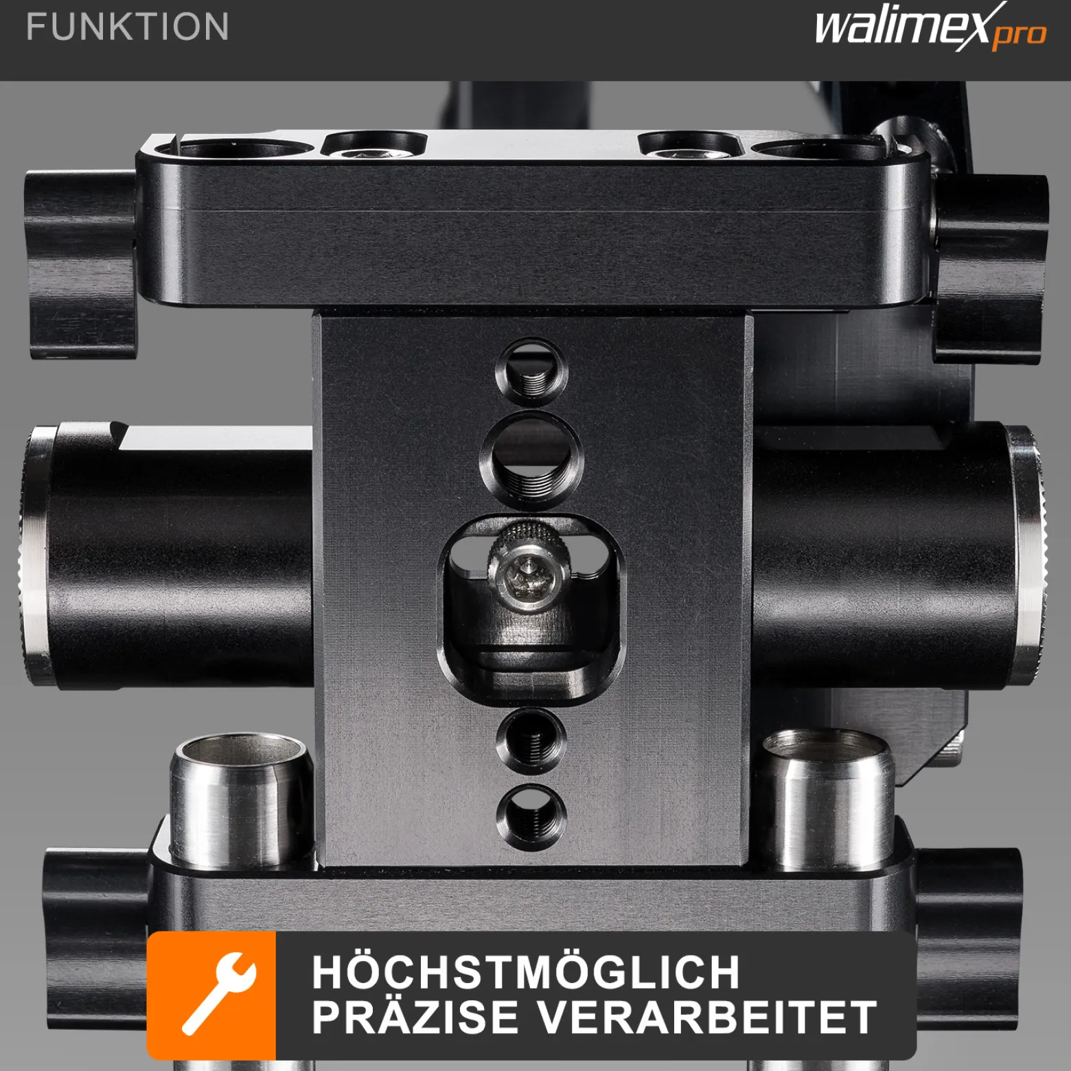Walimex pro Action-Set Video Rig Mutabilis - aus Luftfahrtaluminium - inkl. Schulterstütze, Top Handle, Basiseinheit und Zubehör - Kamerakäfig Rahmen - Kamerazubehör