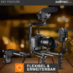 Walimex pro Action-Set Video Rig Mutabilis - aus Luftfahrtaluminium - inkl. Schulterstütze, Top Handle, Basiseinheit und Zubehör - Kamerakäfig Rahmen - Kamerazubehör