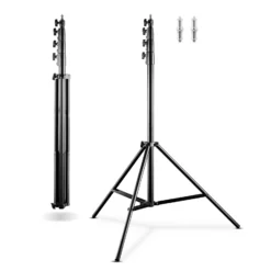 Walimex pro AIR 380 Deluxe Lampenstativ 2er-Set max. Höhe 380 cm, Lichtstativ mit Luftfederung, Blitzstativ mit 15 kg Traglast, Dreibeinstativ aus Aluminium, Leuchtenstativ für Fotostudio und Outdoor