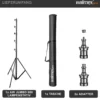 Walimex pro AIR Jumbo 600 Lampenstativ max. Höhe 600 cm, Lichtstativ mit 22,5 kg Traglast und Luftdämpfung, Blitzstativ aus Aluminium, Dreibeinstativ für Fotostudio, Film, Bühne und Outdoor