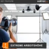 Walimex pro AIR Jumbo 730 Lampenstativ max. Höhe 730 cm, Lichtstativ mit 22,5 kg Traglast und Luftdämpfung, Blitzstativ aus Aluminium, Dreibeinstativ für Fotostudio, Film, Bühne und Outdoor