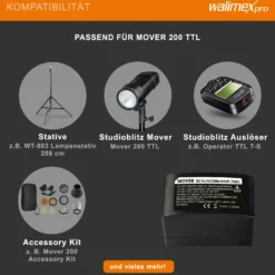 Walimex pro Akku 2900mAh 14,4V für Mover 200 TTL – 41,76 Wh – Li-Ionen Technologie, kein Memoryeffekt – Fotoequipement für Shootings drinnen und draußen – Ersatzakku für Studio-Akkublitz