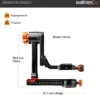 Walimex pro Aluminium Gimbal Head Stativkopf A20 Affenschaukel - 217 x 64 x 196 mm / Traglast 20 kg - mit 360° Panorama Stativkopf / Arca Schnellwechselplatte / Tasche - für DSLR DSLM Objektiv