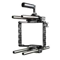 Walimex pro Aptaris Blackmagic Cinema Set Video Cage Rig System (inkl. Rodmodul 15 mm) für BMC - aus Alu und Stahl - Kamerakäfig Rahmen kompatibel mit vielen Marken - Kamerazubehör