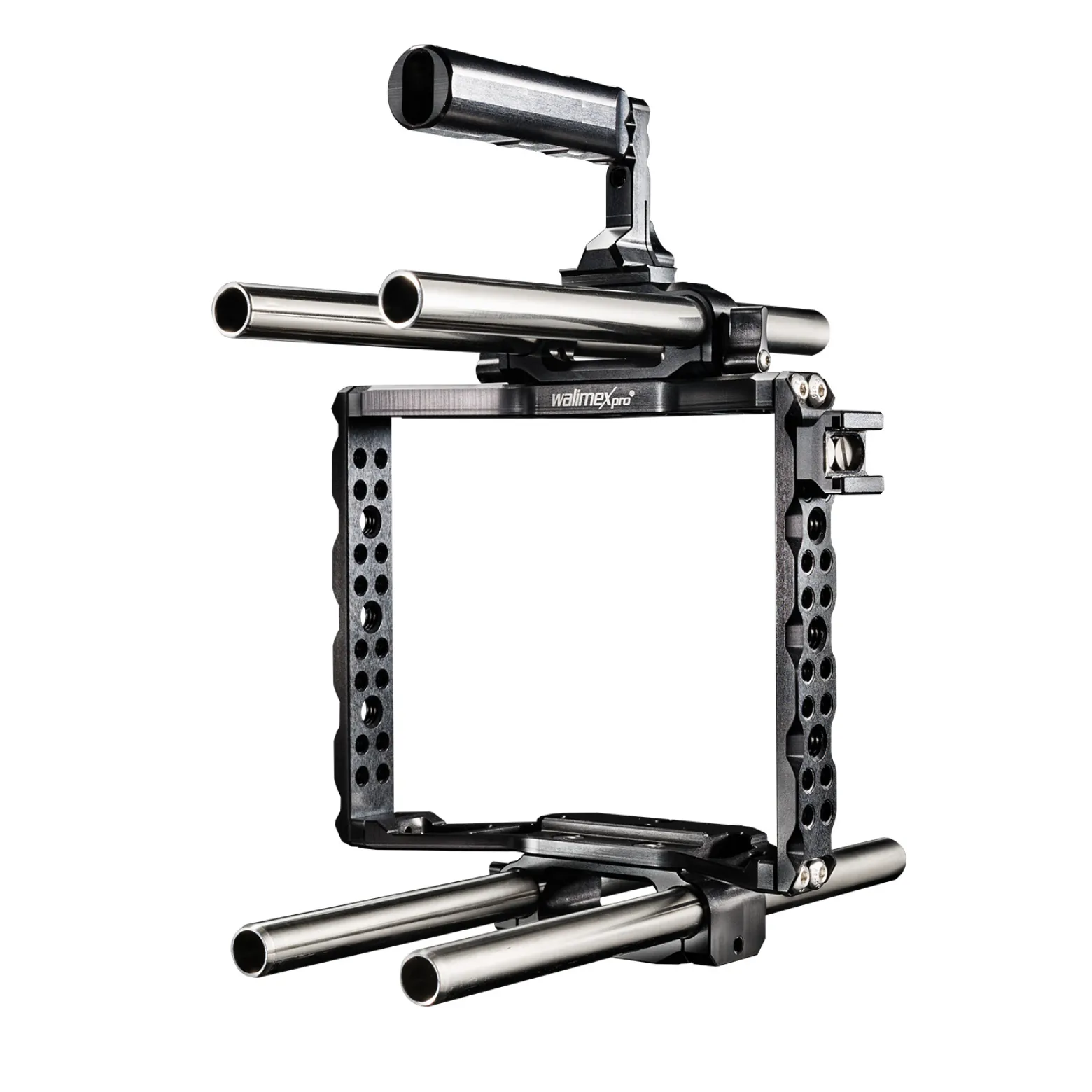 Walimex pro Aptaris Blackmagic Cinema Set Video Cage Rig System (inkl. Rodmodul 15 mm) für BMC - aus Alu und Stahl - Kamerakäfig Rahmen kompatibel mit vielen Marken - Kamerazubehör