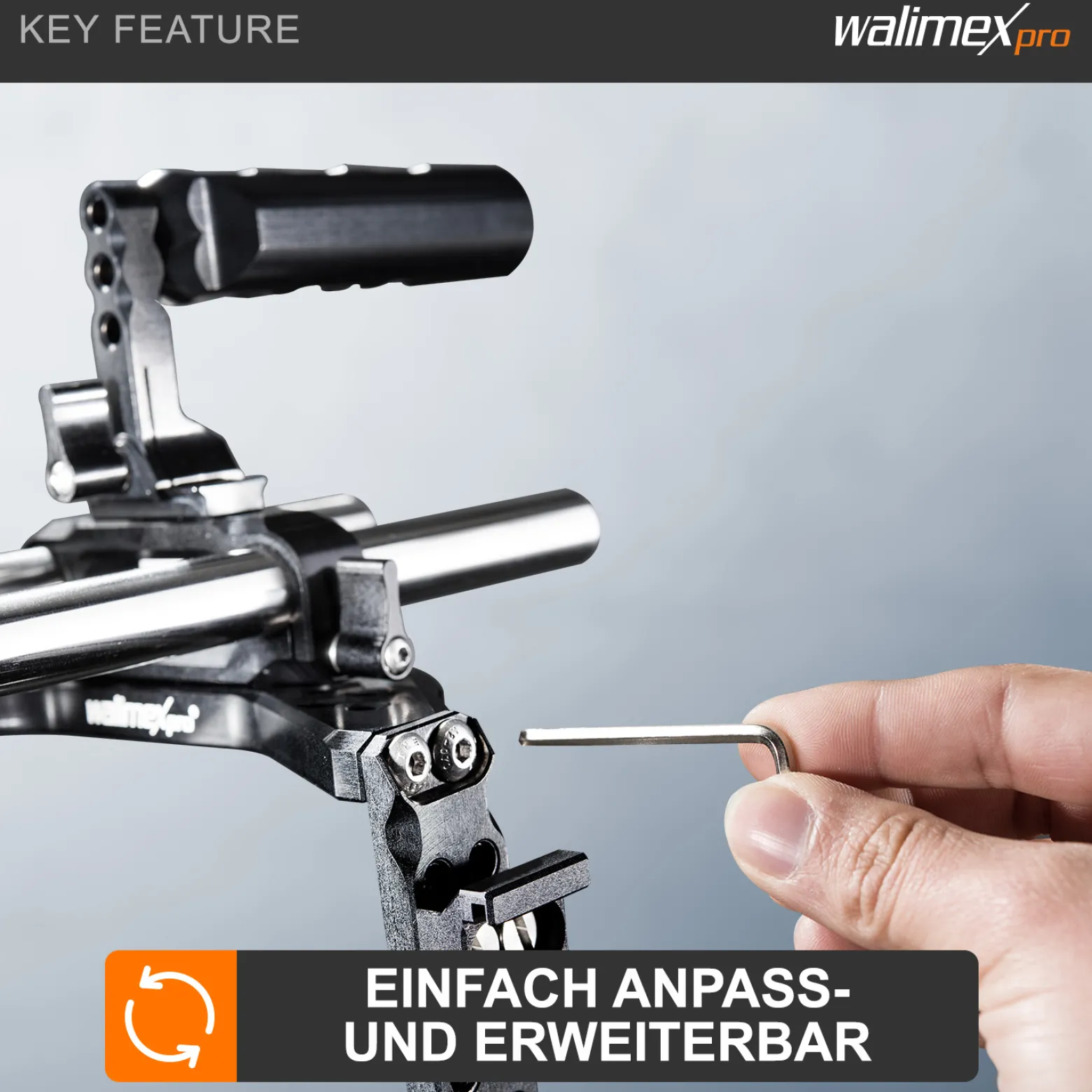 Walimex pro Aptaris Blackmagic Cinema Set Video Cage Rig System (inkl. Rodmodul 15 mm) für BMC - aus Alu und Stahl - Kamerakäfig Rahmen kompatibel mit vielen Marken - Kamerazubehör