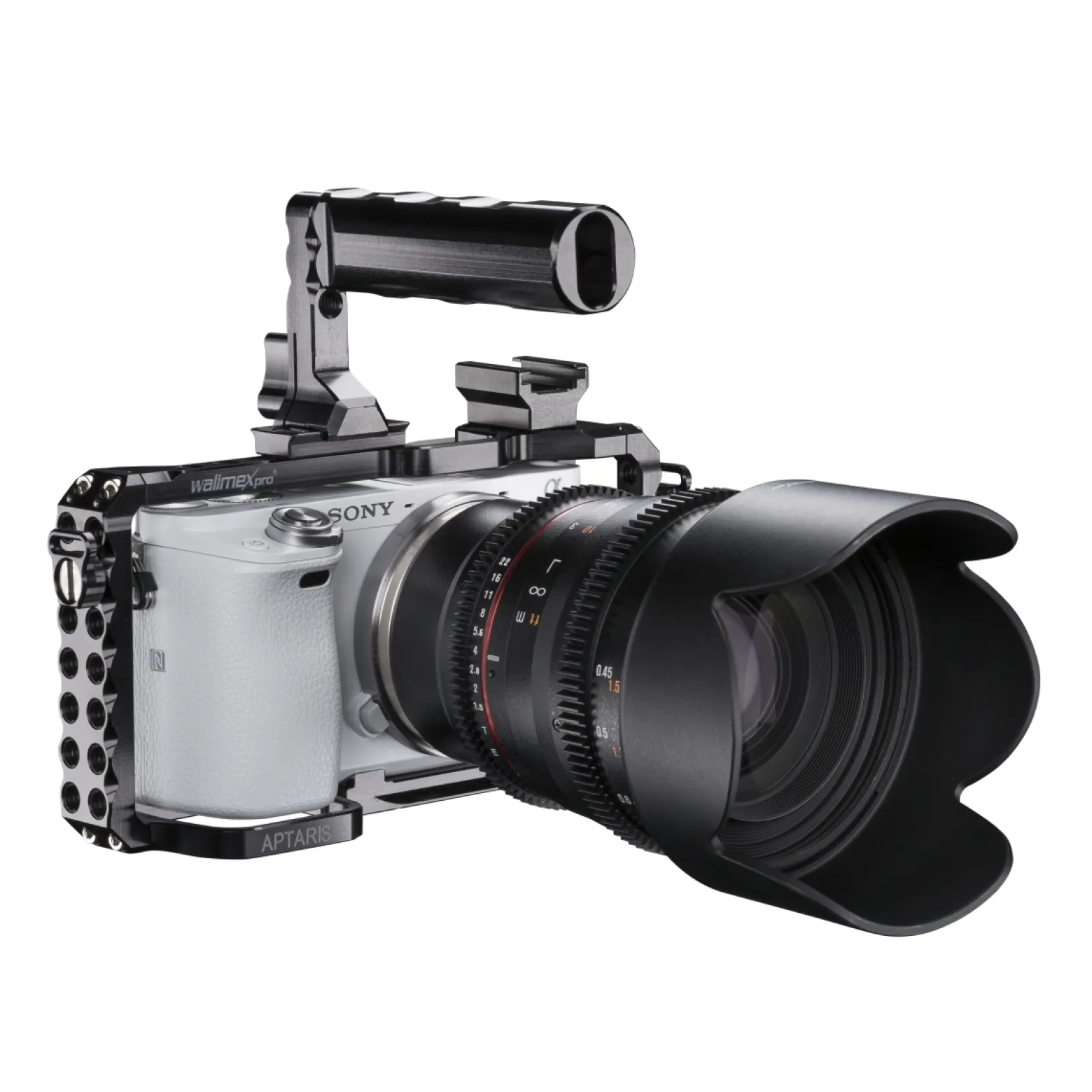 Walimex pro Aptaris Cam Cage System - mit 1/4" Gewinde - kompatibel mit Sony Alpha 6000, A6300, A6500 und Nex-Serie - Kamera Käfig Rahmen Kamerazubehör