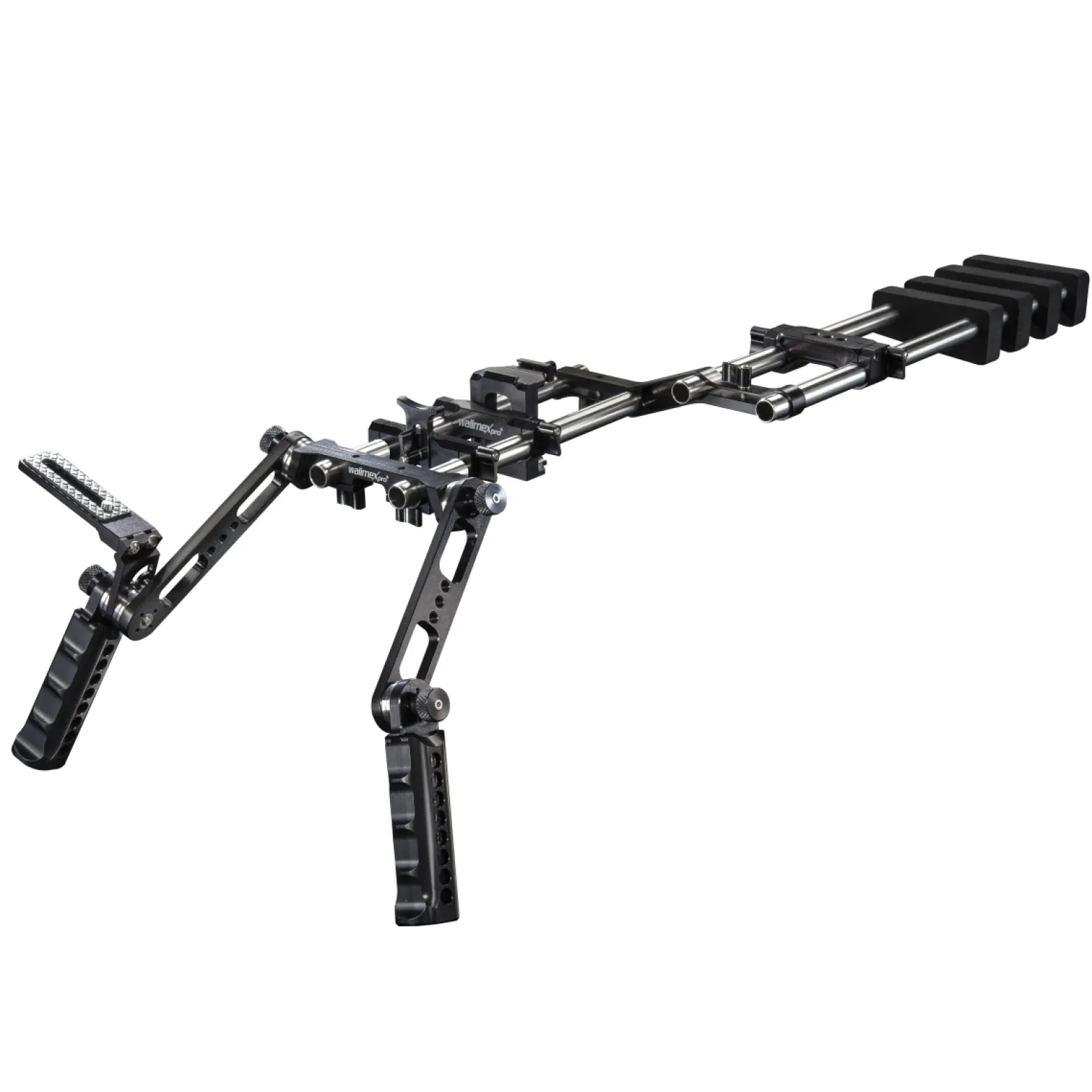 Walimex pro Aptaris Extension Arm Auslegearme für Video Rig 15 mm - aus Aluminium - Ergonomisch - mit 3x 1/4" Gewinde - Foto Video Zubehör Studio