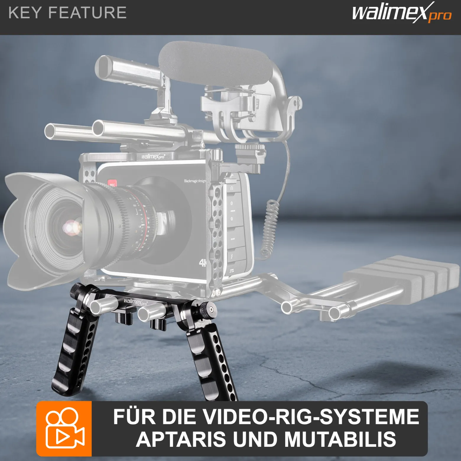 Walimex pro Aptaris Griffmodul - passend für DSLR und Camcorder - aus Aluminium - kompatibel mit vielen Marken - passend für 15 mm Rods - Kamerazubehör