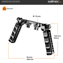 Walimex pro Aptaris Griffmodul - passend für DSLR und Camcorder - aus Aluminium - kompatibel mit vielen Marken - passend für 15 mm Rods - Kamerazubehör