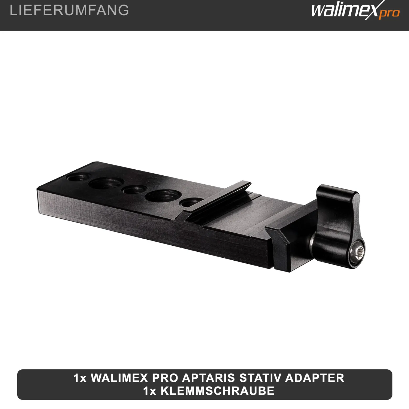 Walimex pro Aptaris Stativ Adapter - 126 x 50 x 9 mm - für Walimex pro Universal XL - Foto Video Zubehör Studio Set