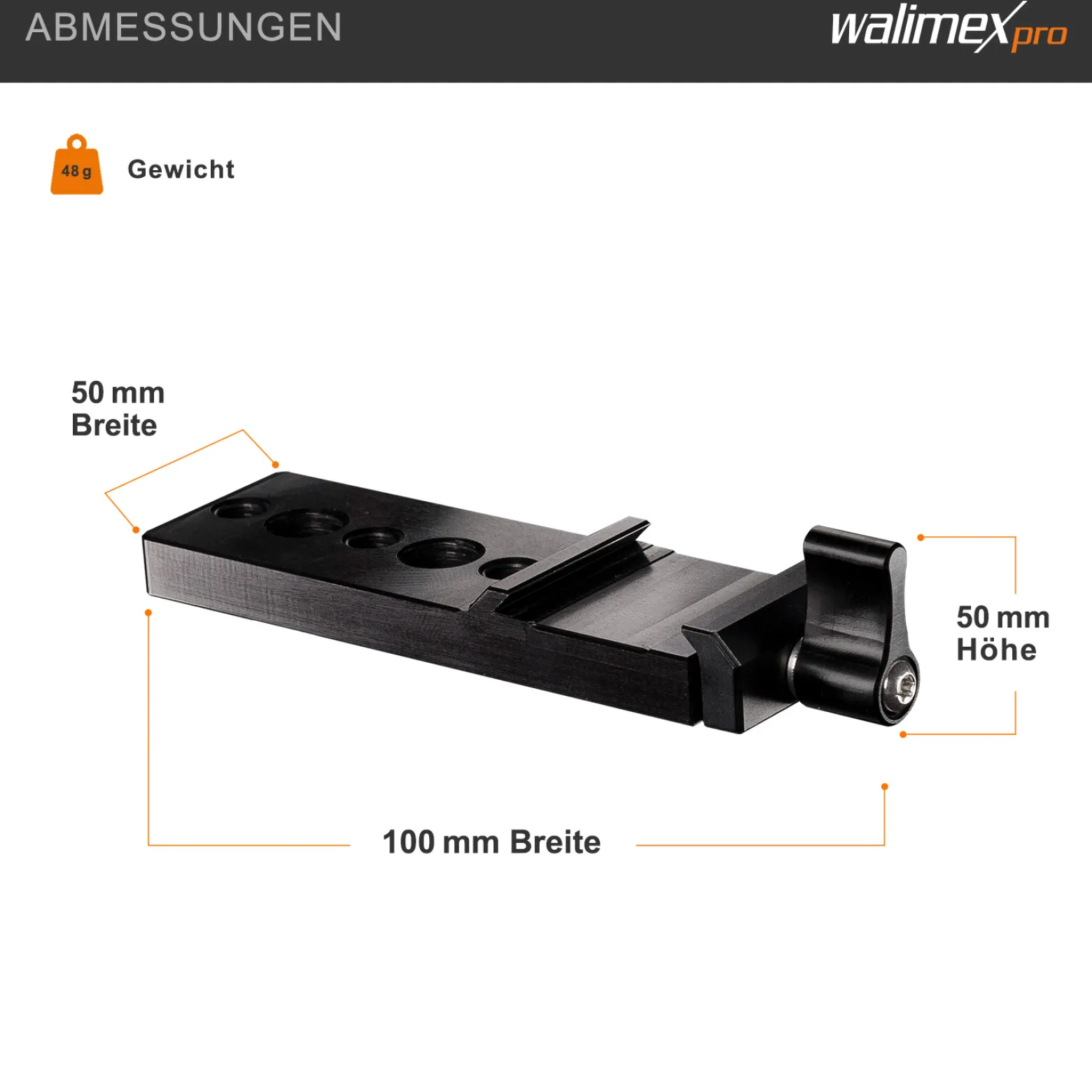 Walimex pro Aptaris Stativ Adapter - 126 x 50 x 9 mm - für Walimex pro Universal XL - Foto Video Zubehör Studio Set