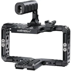 Walimex pro Aptaris Universal Frame - Länge 78-130 mm / Breite 160-252 mm - Kamera Käfig passend für DSLR und Camcorder - aus Aluminium - Rahmen kompatibel mit vielen Marken - Kamerazubehör