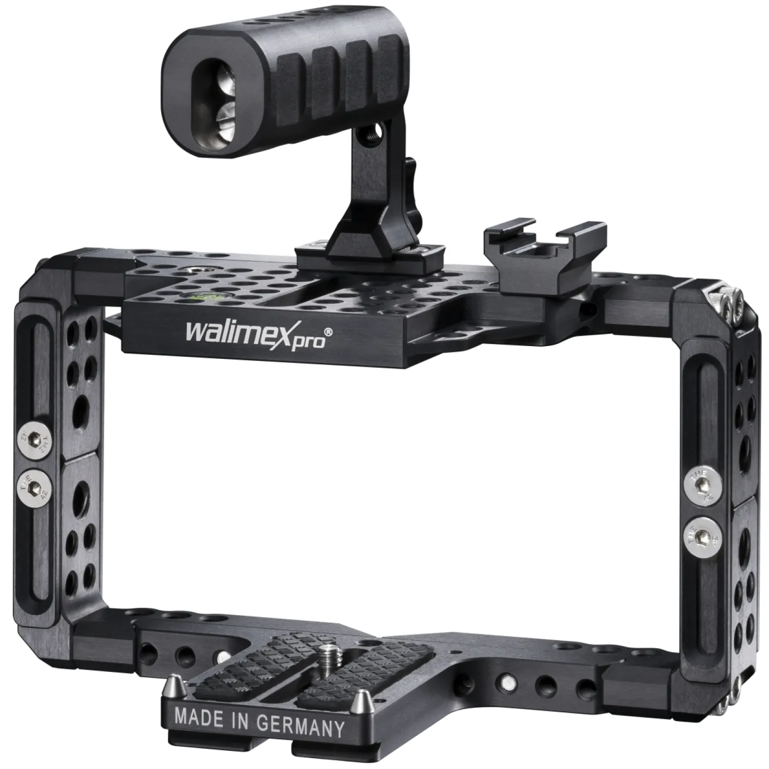 Walimex pro Aptaris Universal Frame - Länge 78-130 mm / Breite 160-252 mm - Kamera Käfig passend für DSLR und Camcorder - aus Aluminium - Rahmen kompatibel mit vielen Marken - Kamerazubehör