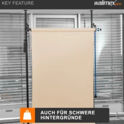 Walimex pro Autopole 220-380 cm inkl. Superklemme und Spigot – 45 x 127 x 2160 mm – max. Traglast 15 kg – Aluminium – für Hintergründe, Leuchten – zum Einspannen zwischen Boden und Decke