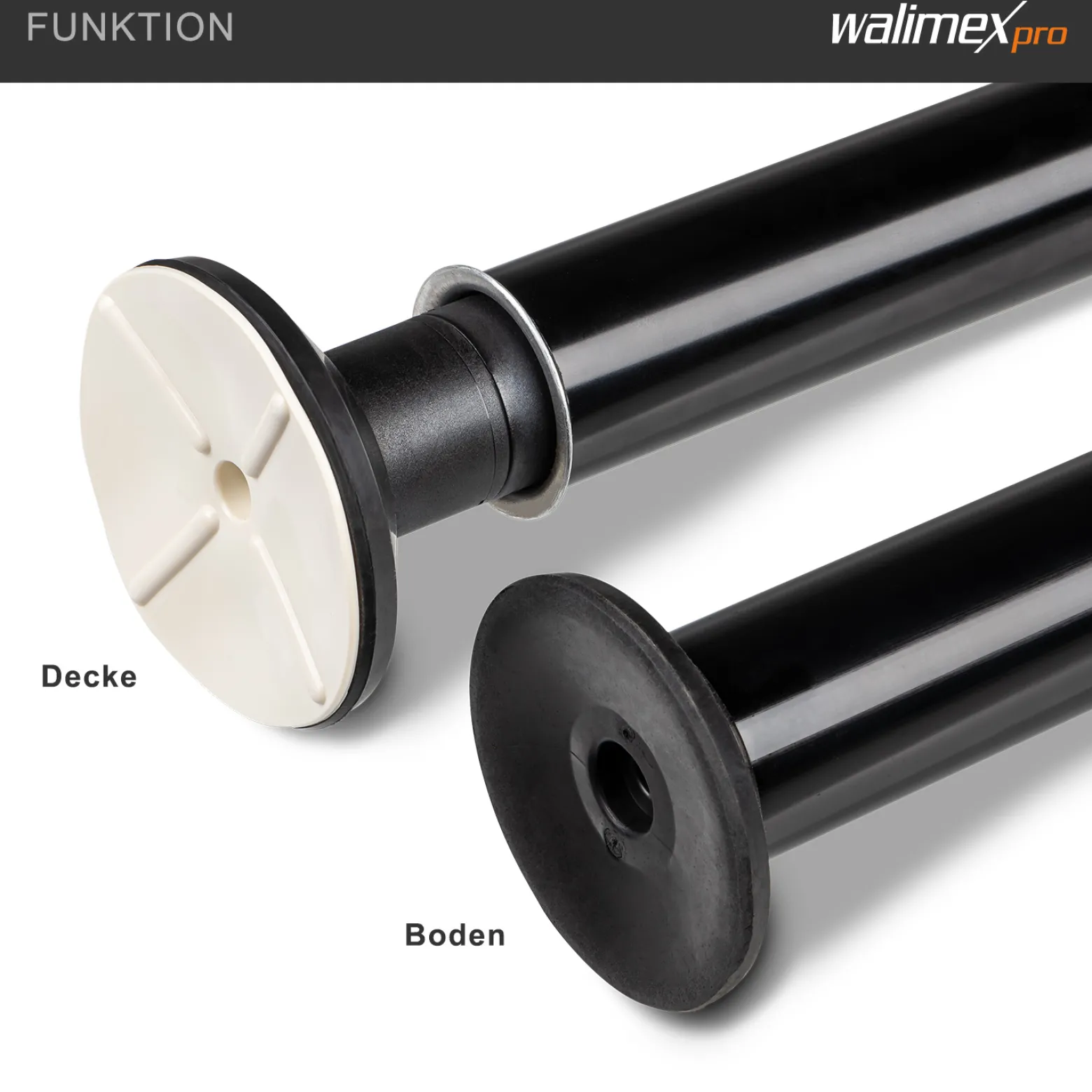 Walimex pro Autopole 220-380 cm inkl. Superklemme und Spigot – 45 x 127 x 2160 mm – max. Traglast 15 kg – Aluminium – für Hintergründe, Leuchten – zum Einspannen zwischen Boden und Decke