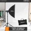 Walimex pro Basic Softbox 60 x 90 cm, um 360° drehbar, inkl Front- und Zwischendiffusor, Bowens Adapter, Transporttasche, Soft Box für Fotostudio, ideal für professionelles Studiolicht