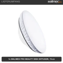 Walimex pro Beauty Dish Diffusor Ø 70 cm Lichtdiffusor für weiches gleichmäßiges Licht im Studio