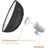 Walimex pro Beauty Dish Softbox - Ø1050 x 460 mm - Quick Assembly QA105 - faltbar, mit Grid, Innen- und Außendiffusor, Tasche - Fotografie für Speedlite Aufsteckblitz Studioblitz
