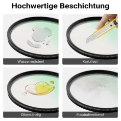 Walimex pro Black Diffusion 1/4 Filter Nano 55 mm, Diffusionsfilter mit 18-facher Nano-Beschichtung, Nebelfilter mit 3,3 mm Slimfassung