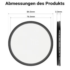 Walimex pro Black Diffusion 1/4 Filter Nano 82 mm, Diffusionsfilter mit 18-facher Nano-Beschichtung, Nebelfilter mit 3,3 mm Slimfassung