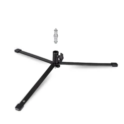 Walimex pro Boden Lampenstativ BL-K 12 cm mit 15 kg Tragkraft, Bodenstativ mit 5/8 Zoll Spigot plus 1/4 und 3/8 Zoll Gewinde, Lichtstativ für Fotostudio und Outdoor