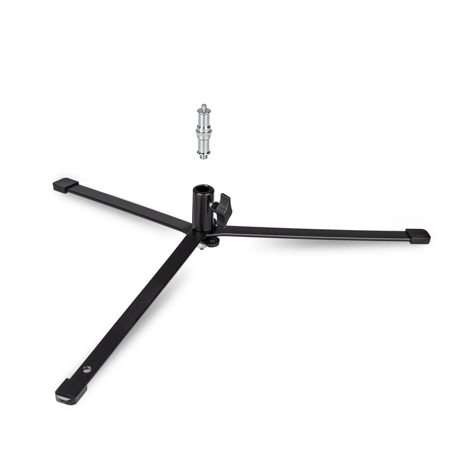 Walimex pro Boden Lampenstativ BL-K 12 cm mit 15 kg Tragkraft, Bodenstativ mit 5/8 Zoll Spigot plus 1/4 und 3/8 Zoll Gewinde, Lichtstativ für Fotostudio und Outdoor