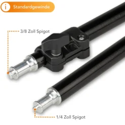 Walimex pro Boden Lampenstativ BL-K + Mittelsäule ausziehbar 45-80 cm, Lichtstativ mit 5/8 Zoll Spigot plus 1/4 und 3/8 Zoll Gewinde, Bodenstativ für Studioleuchte, Blitz und Mikrofon