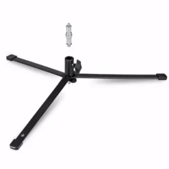 Walimex pro Boden Lampenstativ BL-K + Mittelsäule ausziehbar 45-80 cm, Lichtstativ mit 5/8 Zoll Spigot plus 1/4 und 3/8 Zoll Gewinde, Bodenstativ für Studioleuchte, Blitz und Mikrofon