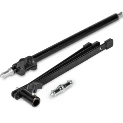 Walimex pro Boden Lampenstativ BL-K + Mittelsäule ausziehbar 45-80 cm, Lichtstativ mit 5/8 Zoll Spigot plus 1/4 und 3/8 Zoll Gewinde, Bodenstativ für Studioleuchte, Blitz und Mikrofon