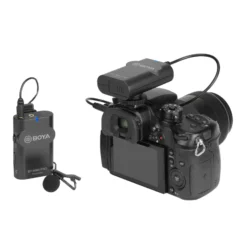 Walimex pro Boya 2er Set WM4 Pro K-1 Lavalier Kondensator Mikrofon - 60 m - mit Sender und Empfänger, 3,5 mm Klinkenstecker, 120 cm Kabel, Etui - für Video- und Audioanwendungen