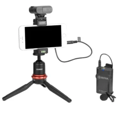 Walimex pro Boya 2er Set WM4 Pro K-1 Lavalier Kondensator Mikrofon - 60 m - mit Sender und Empfänger, 3,5 mm Klinkenstecker, 120 cm Kabel, Etui - für Video- und Audioanwendungen
